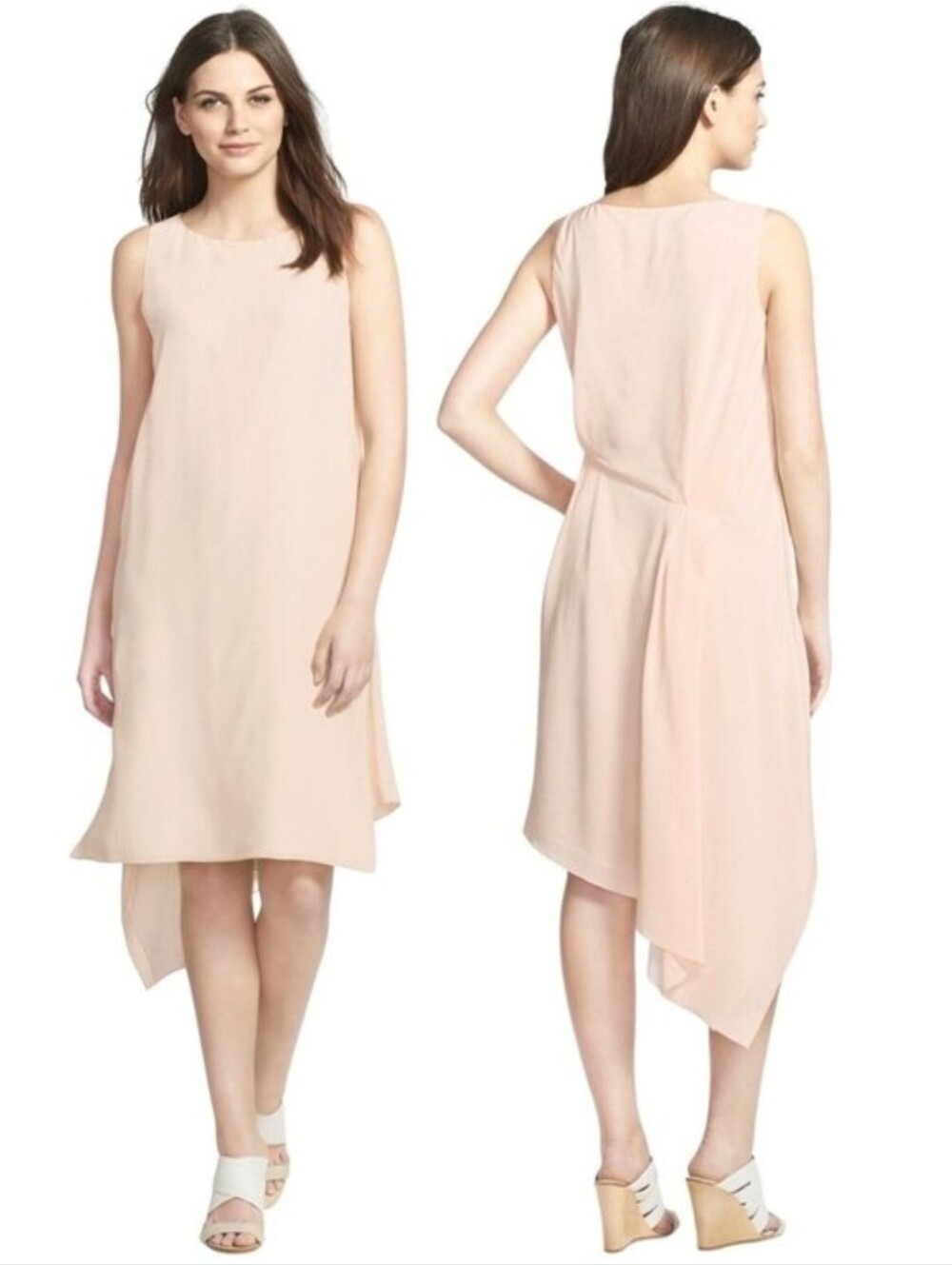 Eileen Fisher L Silk Ballet Neck Dress